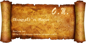 Obagyán Masa névjegykártya